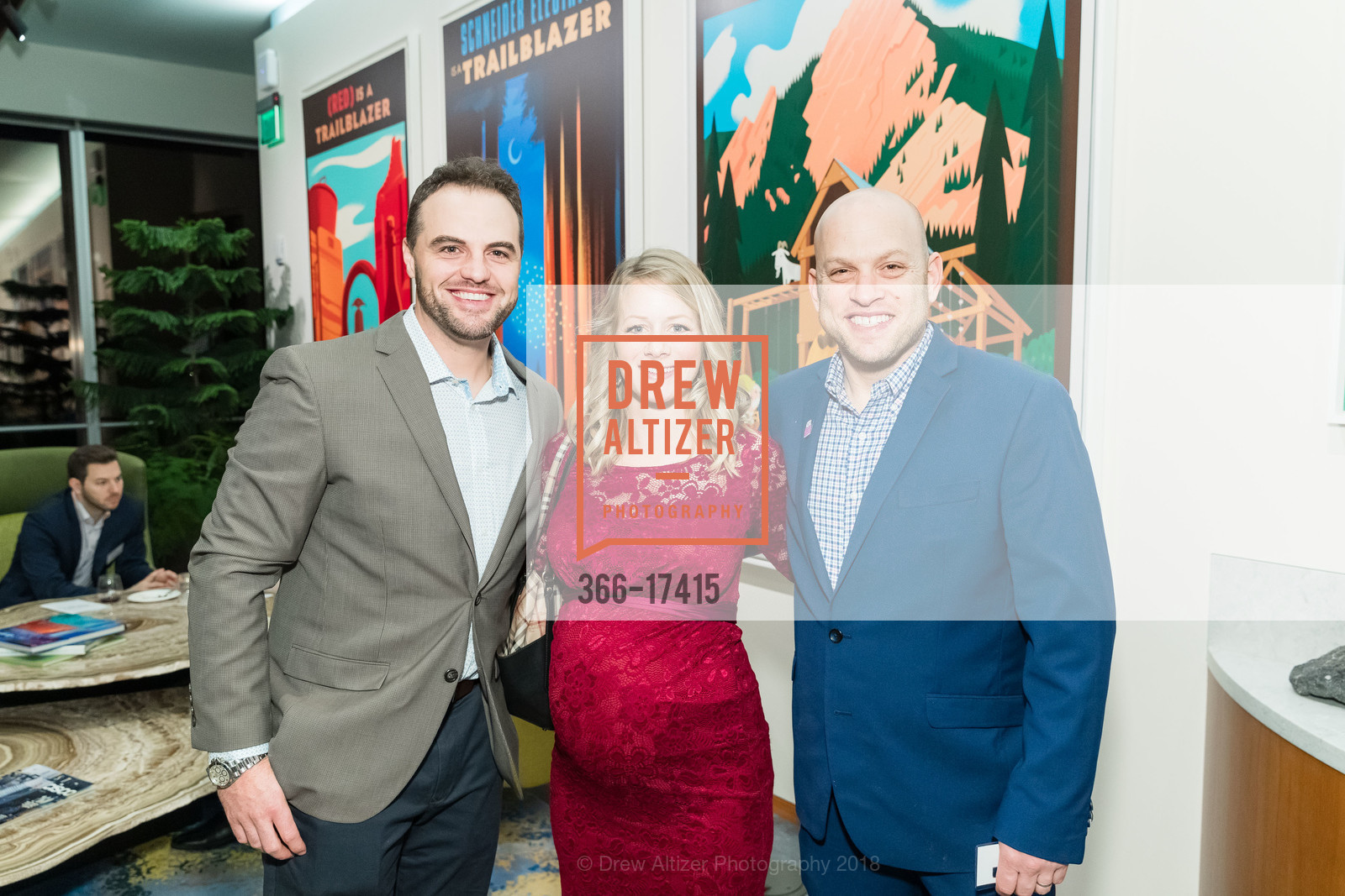 Chris Chambers, Kelsey Chambers, Jared Siden, Kids & Art Foundation's 10th Anniversary Celebrating Art and Life, Salesforce Tower, 30th Floor. 415 Mission Street, December 1st, 2018, Photo #366-17415 Chris Chambers, Kelsey Chambers, Jared Siden, Photo #366-17415