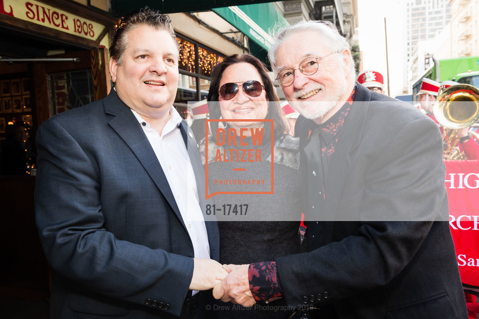 John Konstin, Remy Curtis, Jerry Curtis, John's Grill 110th Anniversary Lunch, Historic John's Grill. 63 Ellis Street, November 29th, 2018, Photo #81-17417 John Konstin, Remy Curtis, Jerry Curtis, Photo #81-17417