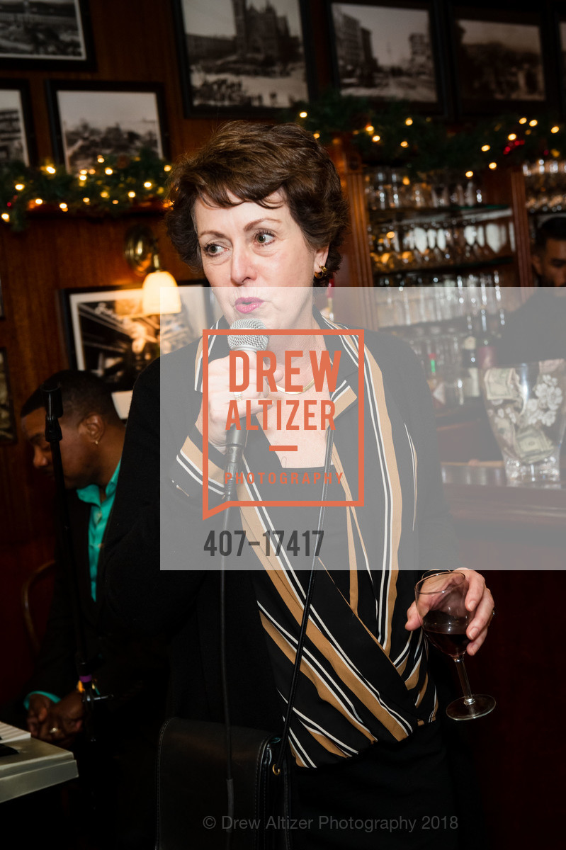 Julie Rivett, John's Grill 110th Anniversary Lunch, Historic John's Grill. 63 Ellis Street, November 29th, 2018, Photo #407-17417 Julie Rivett, Photo #407-17417