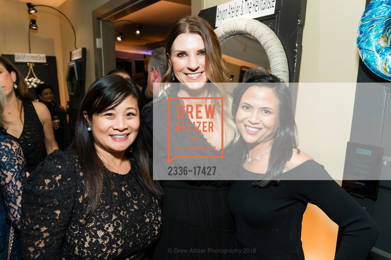 Maxine Sealana, Nikki George, Sarah Gilbertson, Children of Shelters Jingle & Mingle 2018, Fort Mason, General's Residence, November 29th, 2018, Photo #2336-17427 Maxine Sealana, Nikki George, Sarah Gilbertson, Photo #2336-17427