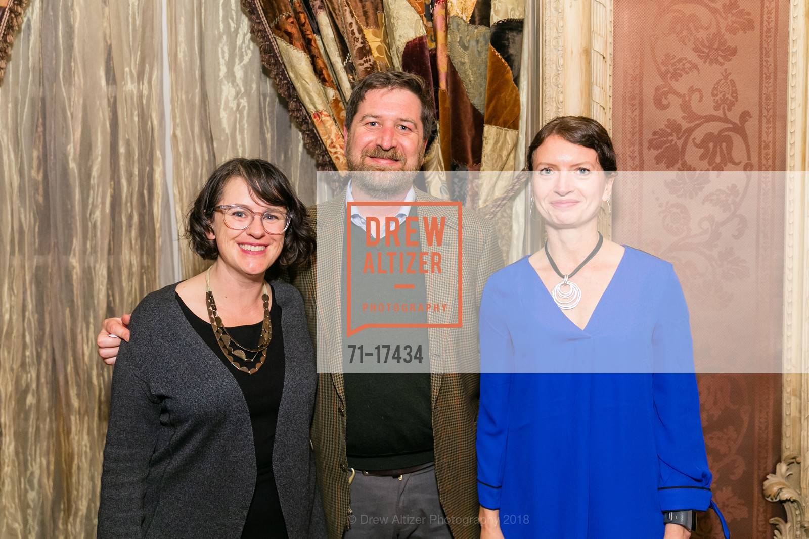 Meredith Johnson, Scott Johnson, Rachel Roberts, Gordon and Ann Getty host Leakey Foundation Holiday Gathering, Private Residence. 52 CHENERY ST, November 30th, 2018, Photo #71-17434 Meredith Johnson, Scott Johnson, Rachel Roberts, Photo #71-17434