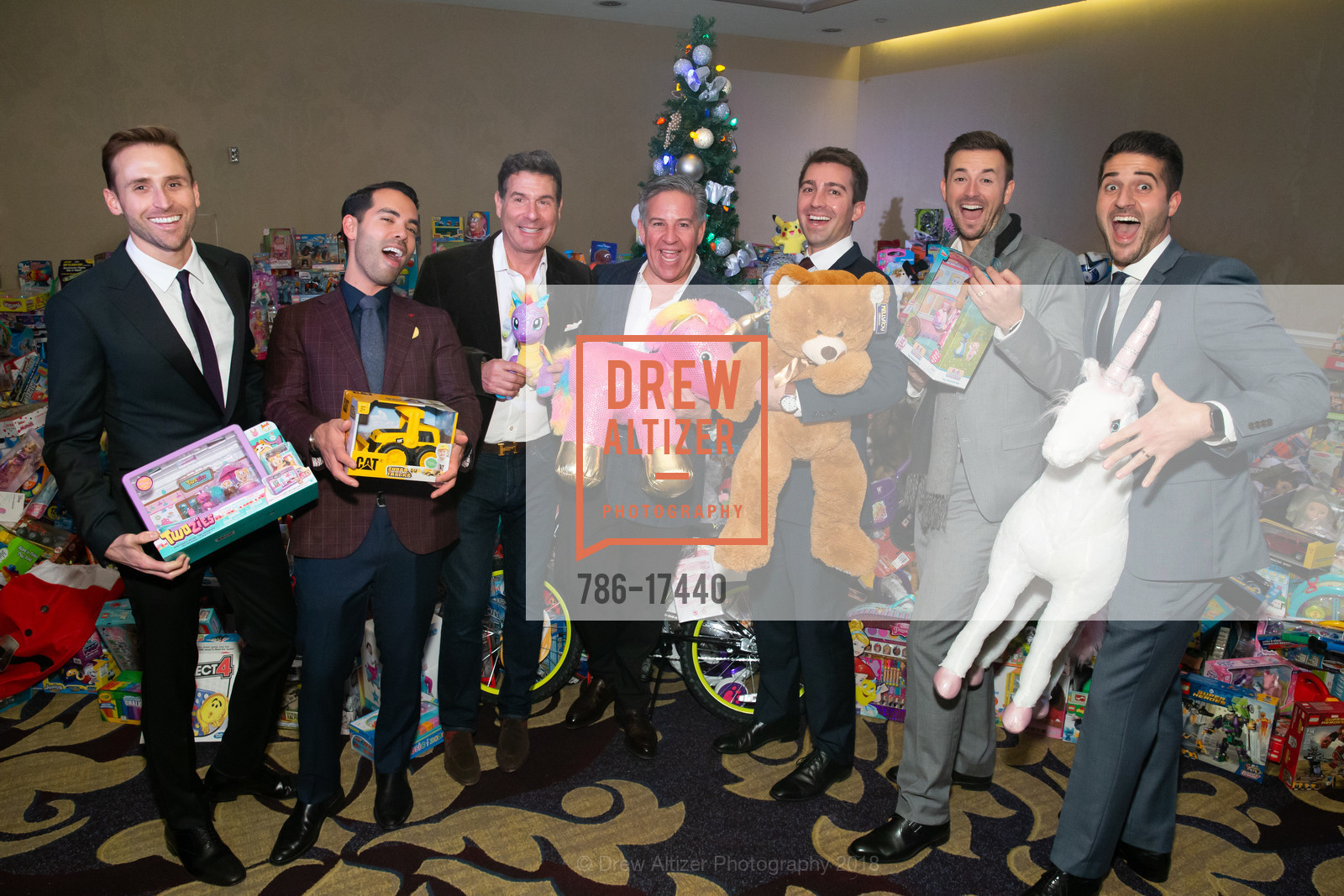 Ted McGuire, Alex Hachiya, Glenn Risso, Gregg Lynn, Kevin Delmore, Michael Nabone, Joe Khamsehpour, Toys for Tots SF 2018, Fairmont Hotel, December 2nd, 2018, Photo #786-17440 Ted McGuire, Alex Hachiya, Glenn Risso, Gregg Lynn, Kevin Delmore, Michael Nabone, Joe Khamsehpour, Photo #786-17440