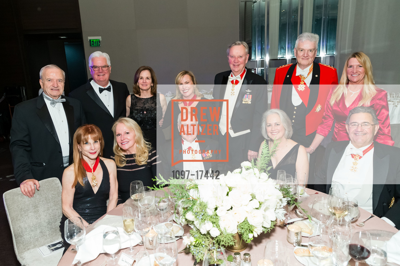 Valerie Burniece, Mike Conklin, Katherine L'Orange, Peggy Conklin, Karen Persichitte, Chris Worrall, Kim Worrall, Sovereign Order White Cross Ball 2018, St. Regis. 155 3rd Street, December 1st, 2018, Photo #1097-17442 Valerie Burniece, Mike Conklin, Katherine L'Orange, Peggy Conklin, Karen Persichitte, Chris Worrall, Kim Worrall, Photo #1097-17442