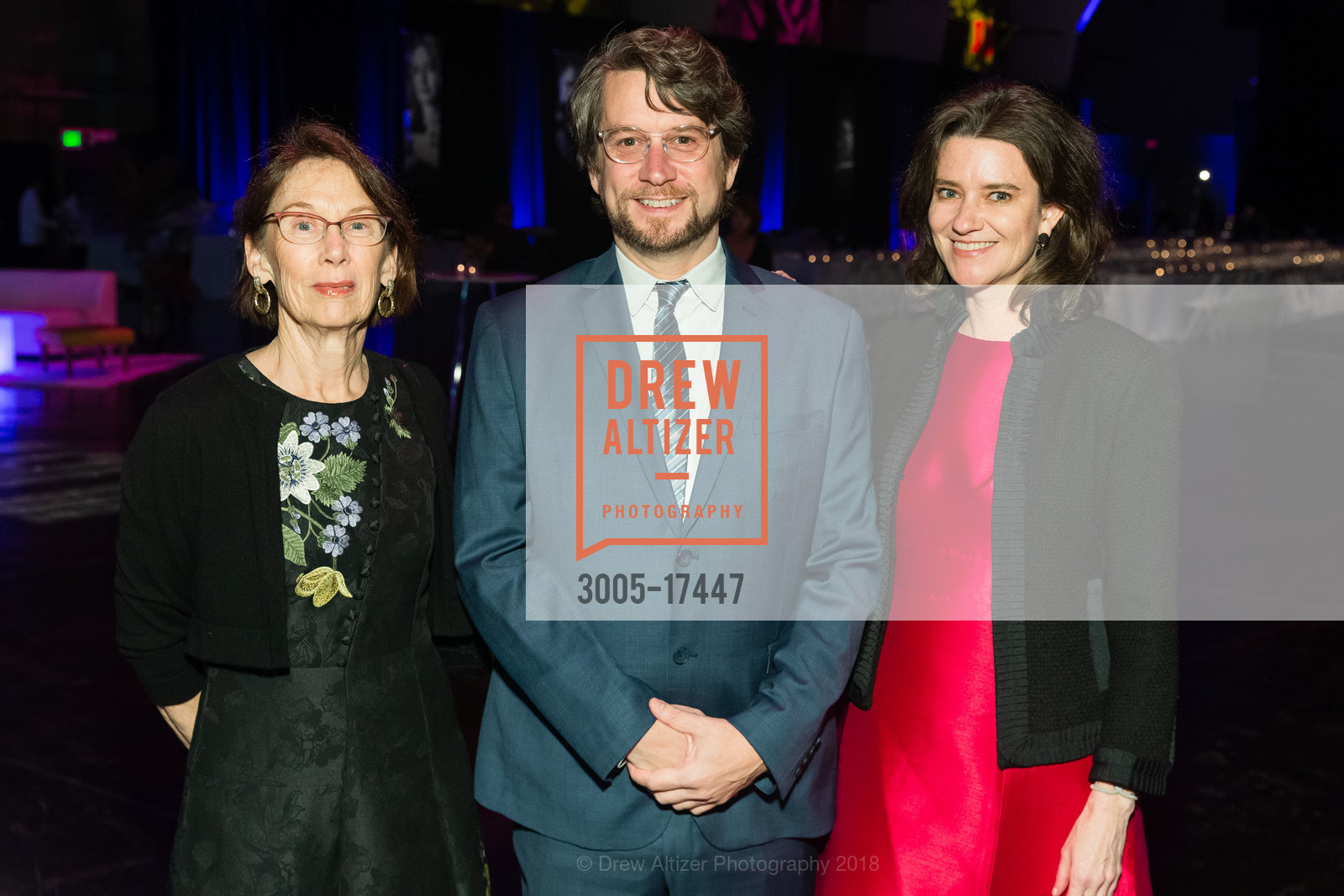 Charlotte Winton, John O'Rourke, Kirsten Strobel, SFFILM 2018 Awards Night, Palace of Fine Arts Exhibition Center. 3601 Lyon Street, December 3rd, 2018, Photo #3005-17447 Charlotte Winton, John O'Rourke, Kirsten Strobel, Photo #3005-17447
