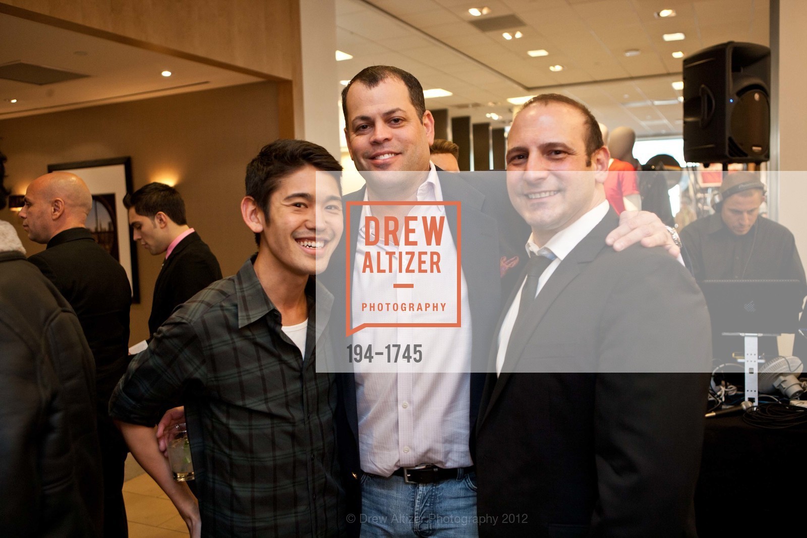 Kyle Iwamoto, Greg Wick, Bob Michitarian, RICHMOND/ ERMET AIDS FOUNDATION Holds Dances from the Heart Pre-Party at BLOOMINGDALES, US, April 12th, 2012, Photo #194-1745 Kyle Iwamoto, Greg Wick, Bob Michitarian, Photo #194-1745