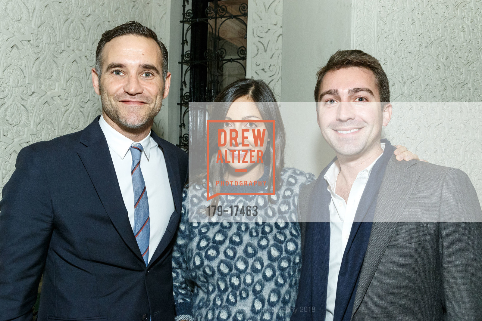 Josh McAdam, Natasha Sadeghi, Kevin Delmore, Sotheby's International Realty Holiday Party 2018, The Fairmont Hotel, Penthouse Suite. 950 Mason Street, December 5th, 2018, Photo #179-17463 Josh McAdam, Natasha Sadeghi, Kevin Delmore, Photo #179-17463