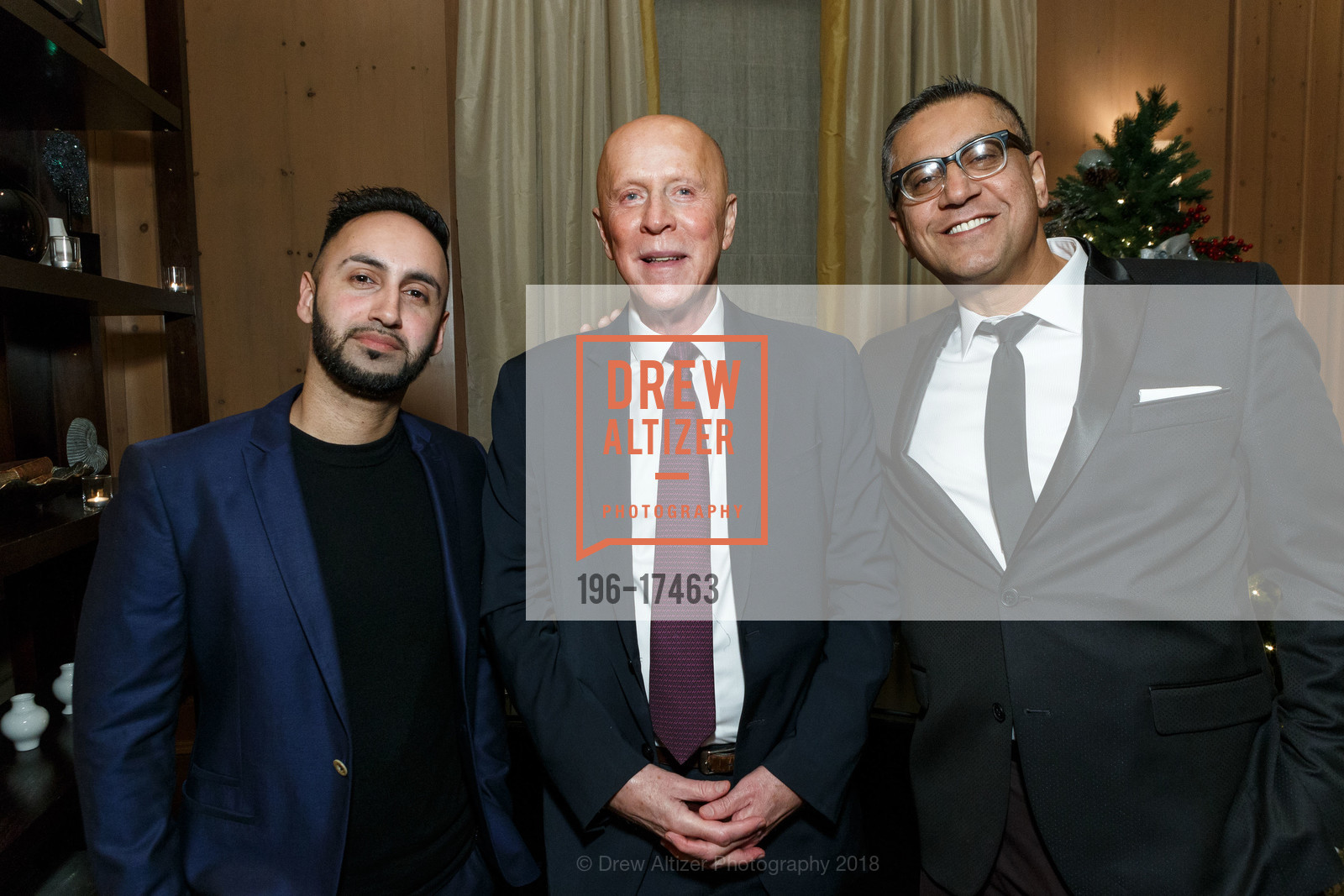 Zaki Farid, Tom Guess, Arthur Sharif, Sotheby's International Realty Holiday Party 2018, The Fairmont Hotel, Penthouse Suite. 950 Mason Street, December 5th, 2018, Photo #196-17463 Zaki Farid, Tom Guess, Arthur Sharif, Photo #196-17463