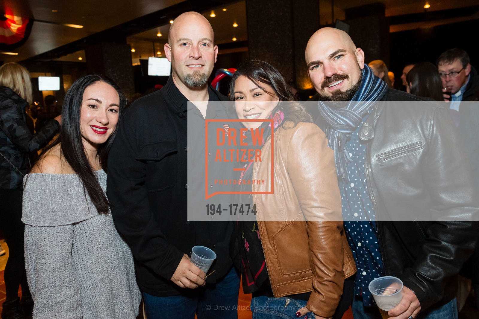 Nancy Treolo, Donovan Treolo, Angelica Nelson, Gordon Nelson, Holiday Heroes 2018, AT&T Park, December 4th, 2018, Photo #194-17474 Nancy Treolo, Donovan Treolo, Angelica Nelson, Gordon Nelson, Photo #194-17474