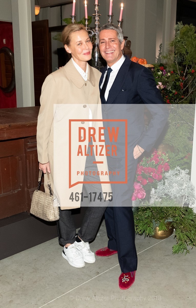 Connie Nielsen, Carlos Souza, Ken Fulk Hosts Carlos Souza Book Signing of COMPORTA BLISS, St Joseph's Arts Society. 170 Howard St, December 5th, 2018, Photo #461-17475 Connie Nielsen, Carlos Souza, Photo #461-17475
