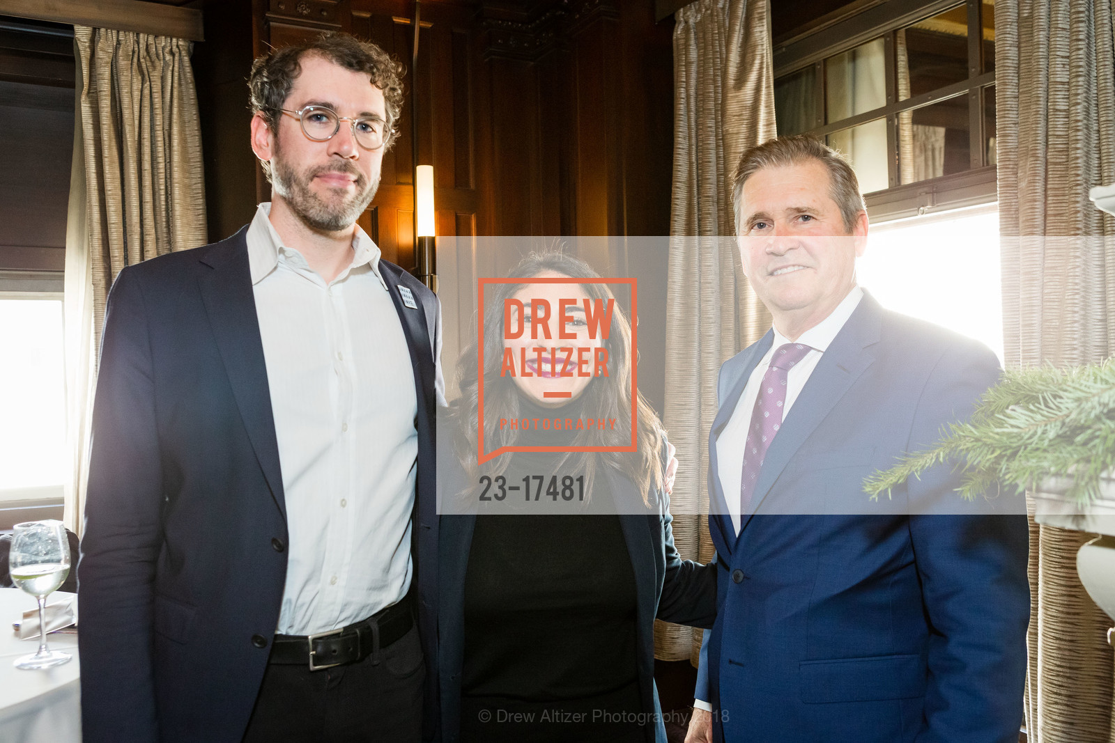 Brian Hamlin, Sosan Madanat, Chuck Helget, Newsom for Governor Thank You Lunch, Julia Morgan Ballroom, December 6th, 2018, Photo #23-17481 Brian Hamlin, Sosan Madanat, Chuck Helget, Photo #23-17481