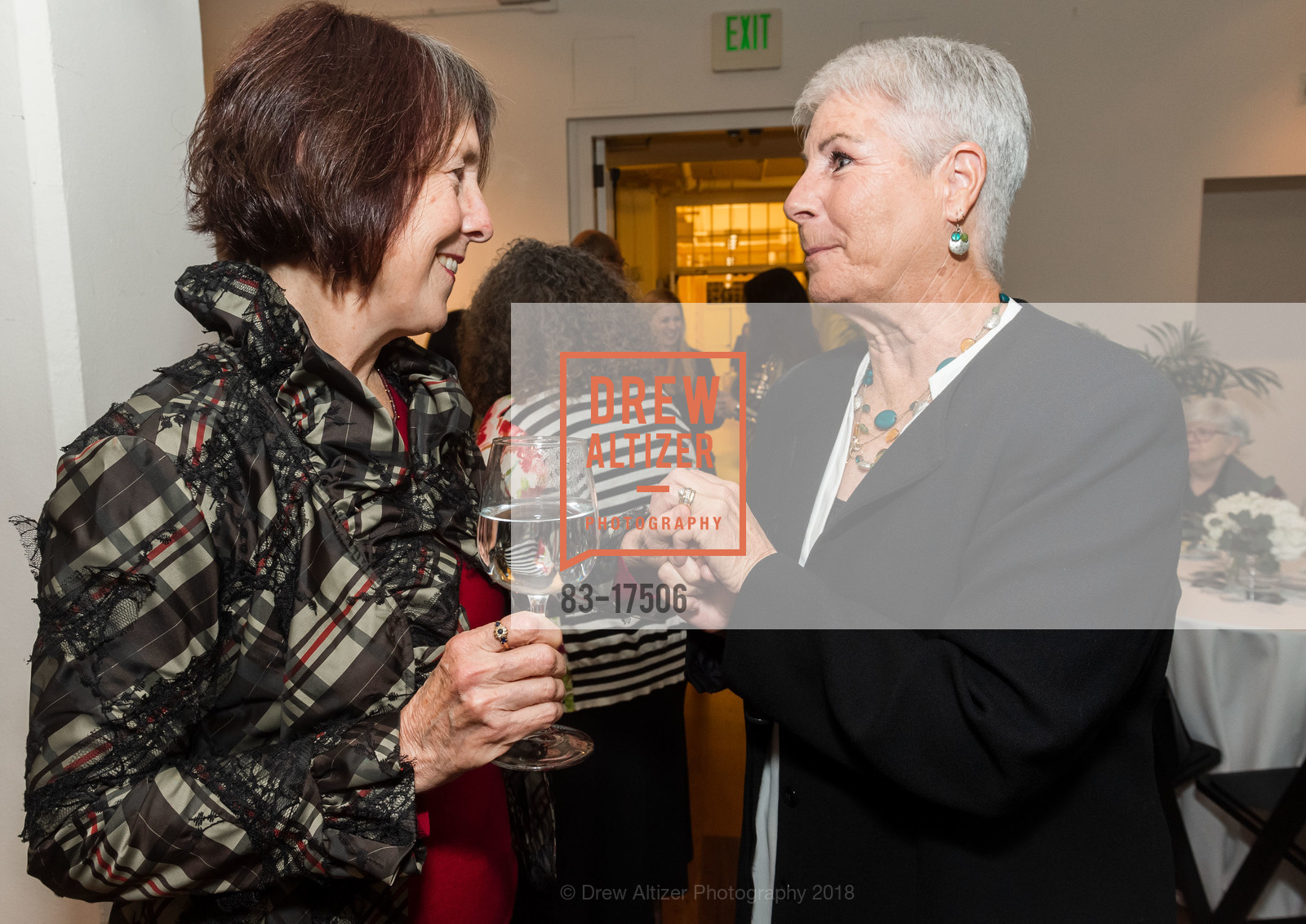 Nancy Skinner, Joanne Scheer, Re:Store Justice First Annual Holiday Celebration, SFFILM Centre. 39 Mesa Street, December 12th, 2018, Photo #83-17506 Nancy Skinner, Joanne Scheer, Photo #83-17506