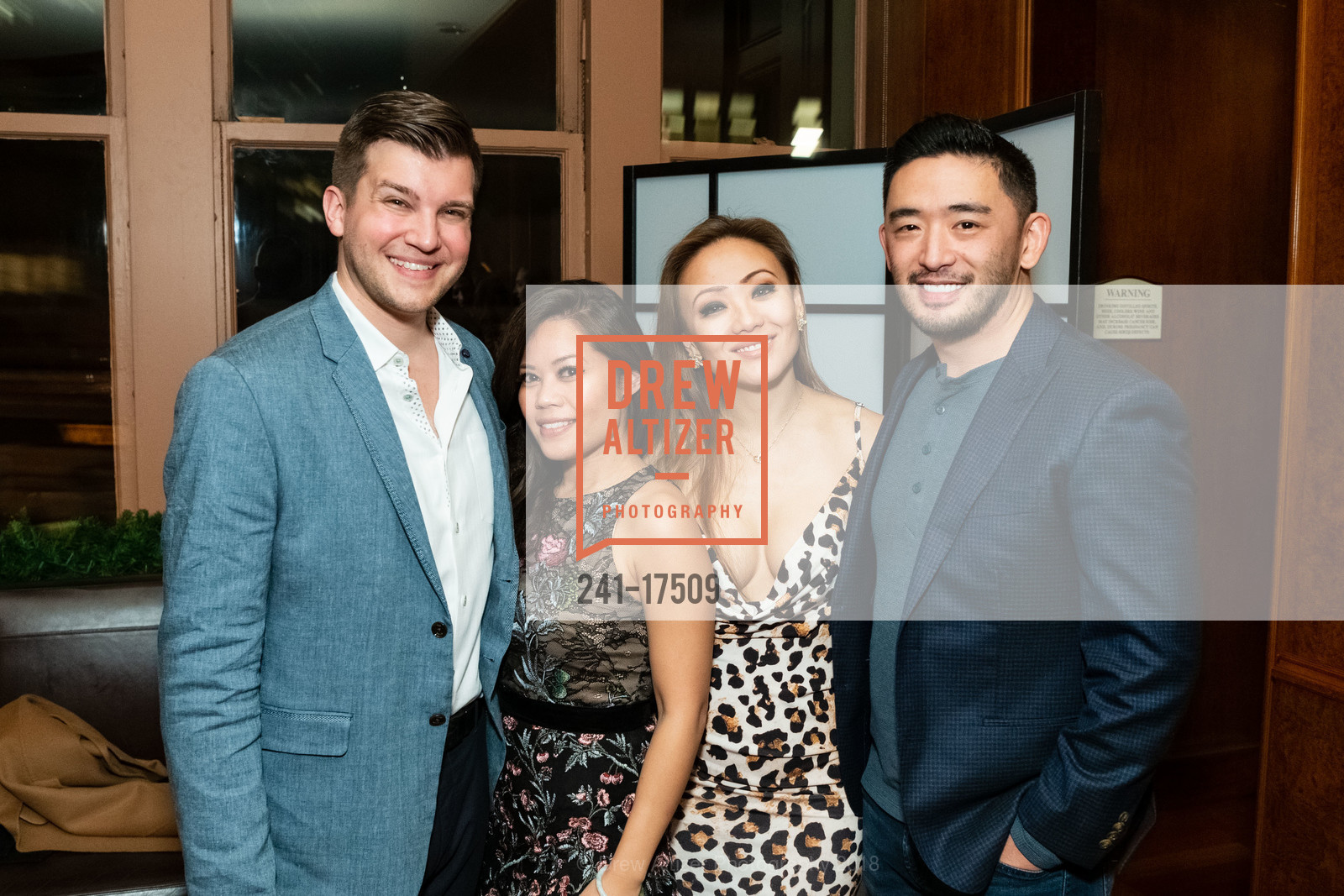 Rob Regan, Gwyneth Castro, Kathy Fang, Caleb Sima, San Francisco: The Power Party 2018, Four Seasons Hotel. 757 Market St., San Francisco, CA 94103, December 10th, 2018, Photo #241-17509 Rob Regan, Gwyneth Castro, Kathy Fang, Caleb Sima, Photo #241-17509
