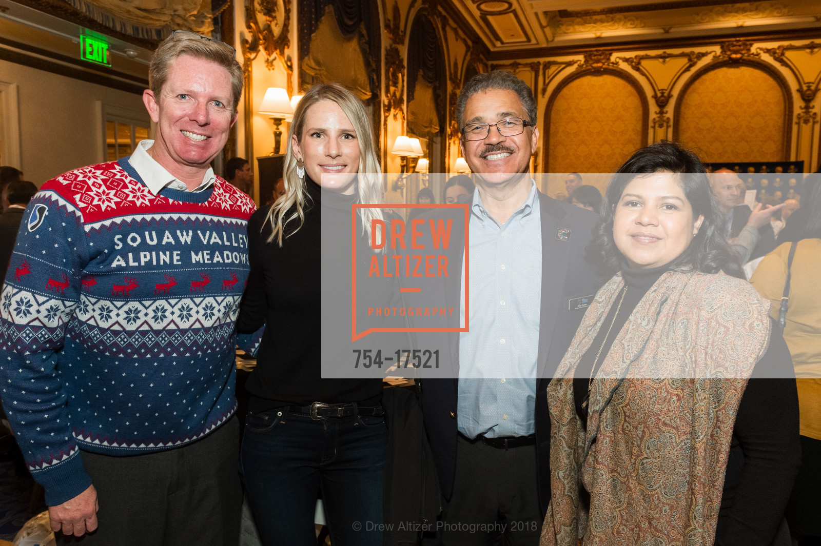 Adam Feehan, Katie Gaines, Tony Tucker, Ursula Rojas, Warriors Holiday Hoops Luncheon, Fairmont Hotel SF, December 11th, 2018, Photo #754-17521 Adam Feehan, Katie Gaines, Tony Tucker, Ursula Rojas, Photo #754-17521