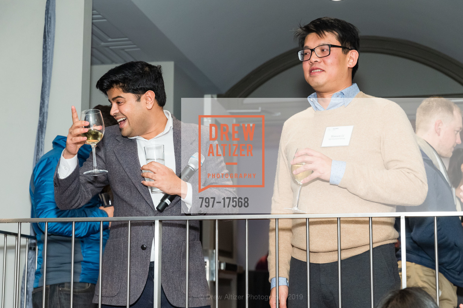 Vasudev Bailey, Hanson Li, TechBio 2019, Merchant's Exchange Club. 75 Leidesdorff Street, January 7th, 2019, Photo #797-17568 Vasudev Bailey, Hanson Li, Photo #797-17568