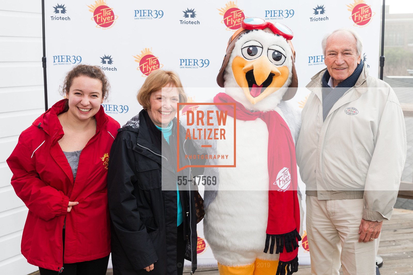 Maggie Alter, Jane Ann Alter, Bill Alter, The Flyer Grand Opening at Pier 39, Pier 39, January 10th, 2019, Photo #55-17569 Maggie Alter, Jane Ann Alter, Bill Alter, Photo #55-17569