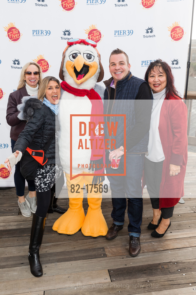 Analine Krause, Jenny Rauh, Travis Becker, Kathy Tolentino, The Flyer Grand Opening at Pier 39, Pier 39, January 10th, 2019, Photo #82-17569 Analine Krause, Jenny Rauh, Travis Becker, Kathy Tolentino, Photo #82-17569