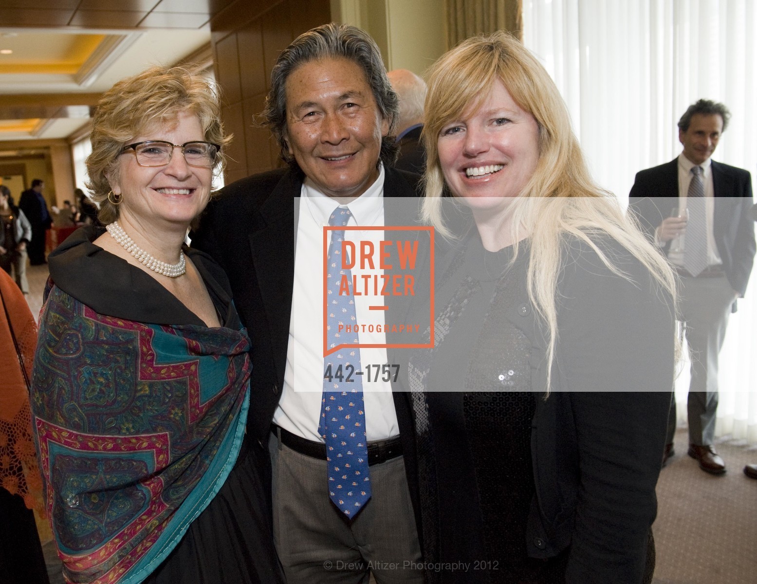 Susan Escueta, Antonio Delgado-Escueta, Kathy West, 2nd Annual SF Benefit for CURE -- Citizens United for Research in Epilepsy, US, April 17th, 2012, Photo #442-1757 Susan Escueta, Antonio Delgado-Escueta, Kathy West, Photo #442-1757