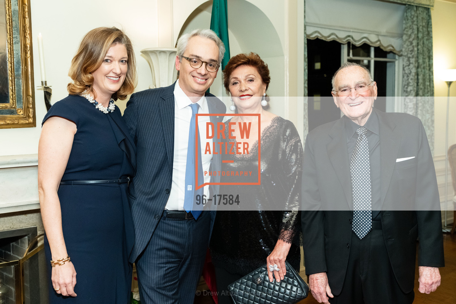 Sheila Ortona, Lorenzo Ortona, Maria Manetti Shrem, Jan Shrem, Photo #96-17584