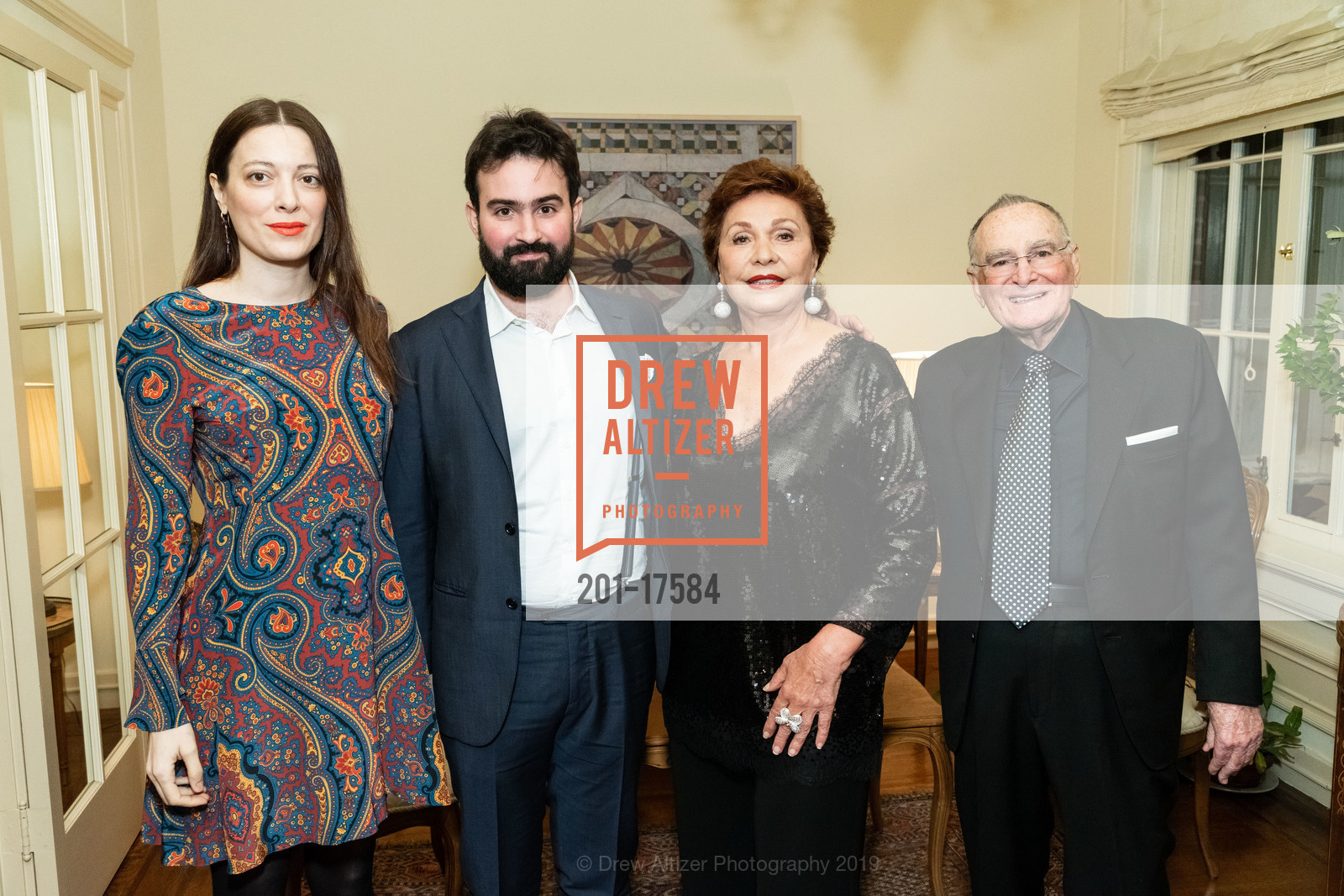 Masha Paternò di Spedalotto, Vincenzo Paternò di Spedalotto, Maria Manetti Shrem, Jan Shrem, Grand Officer of the Order of the Star of Italy bestowed on Maria Manetti Shrem, Consulate General of Italy. 2151 Broadway, January 14th, 2019, Photo #201-17584 Masha Paternò di Spedalotto, Vincenzo Paternò di Spedalotto, Maria Manetti Shrem, Jan Shrem, Photo #201-17584