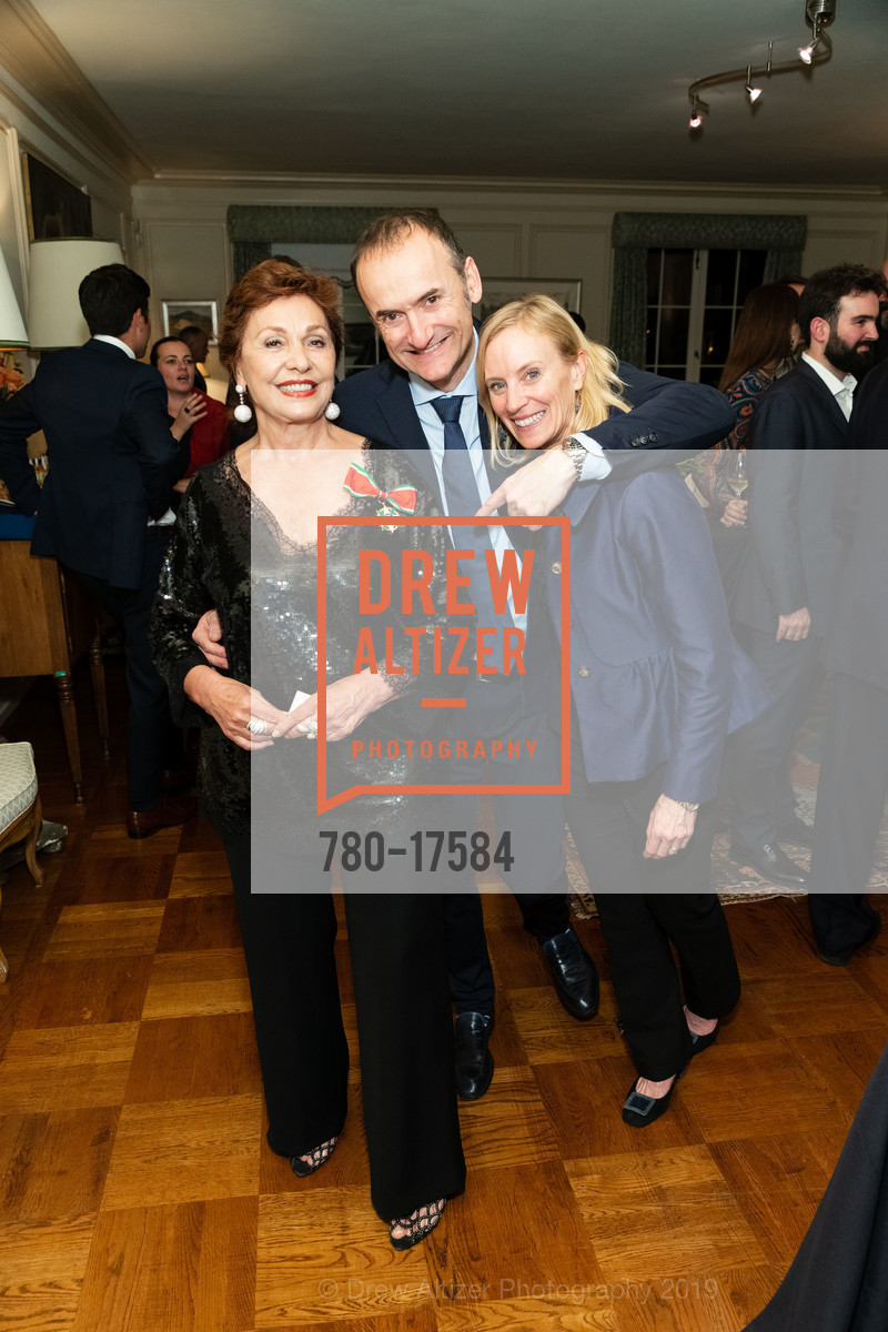 Maria Manetti Shrem, Stefano Bini, Katherine Bini, Grand Officer of the Order of the Star of Italy bestowed on Maria Manetti Shrem, Consulate General of Italy. 2151 Broadway, January 14th, 2019, Photo #780-17584 Maria Manetti Shrem, Stefano Bini, Katherine Bini, Photo #780-17584
