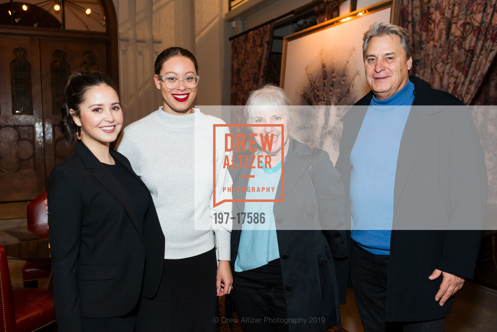 Phoebe Rios, Alicia Riley, Missy Westbrook, Ed Westbrook, Opening of Adam Lindemann's Venus Over Manhattan at St Joseph's Arts Society, St Joseph's Arts Society, January 15th, 2019, Photo #197-17586 Phoebe Rios, Alicia Riley, Missy Westbrook, Ed Westbrook, Photo #197-17586