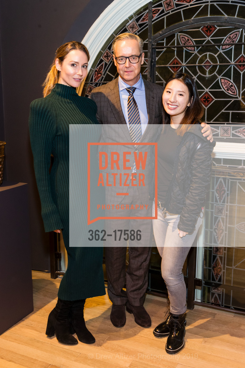 Ashley Harrison, Douglas Durkin, Caitlyn Ho, Opening of Adam Lindemann's Venus Over Manhattan at St Joseph's Arts Society, St Joseph's Arts Society, January 15th, 2019, Photo #362-17586 Ashley Harrison, Douglas Durkin, Caitlyn Ho, Photo #362-17586