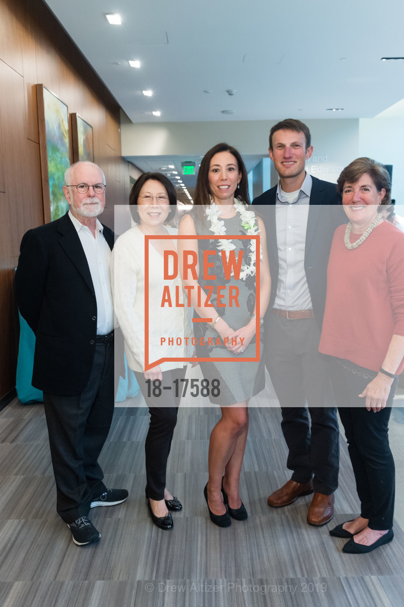 Will Hoover, Anna Hoover, Allison Eisenhardt, Jesse Eisenhardt, Betsy Eisenhardt, CPMC Women's and Children's Luncheon Opening event, CPMC Hospital. Van Ness and Geary, January 16th, 2019, Photo #18-17588 Will Hoover, Anna Hoover, Allison Eisenhardt, Jesse Eisenhardt, Betsy Eisenhardt, Photo #18-17588