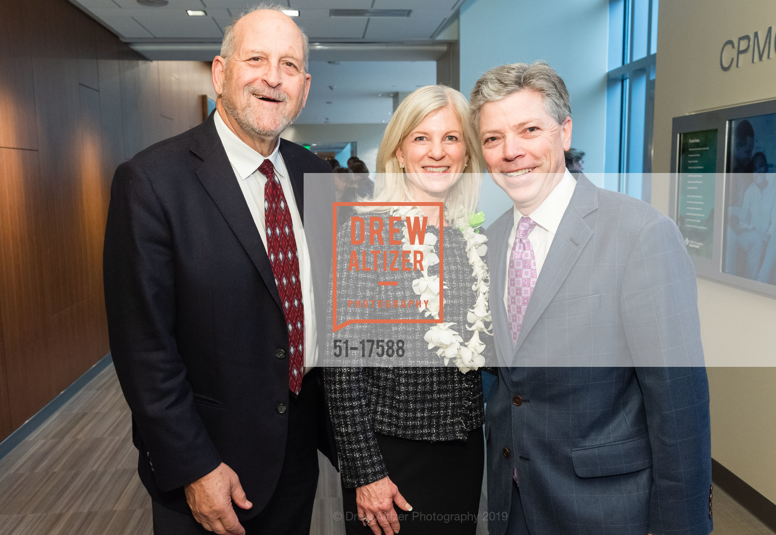 Lorry Frankel, Lynn Callander, Peter Callander, CPMC Women's and Children's Luncheon Opening event, CPMC Hospital. Van Ness and Geary, January 16th, 2019, Photo #51-17588 Lorry Frankel, Lynn Callander, Peter Callander, Photo #51-17588