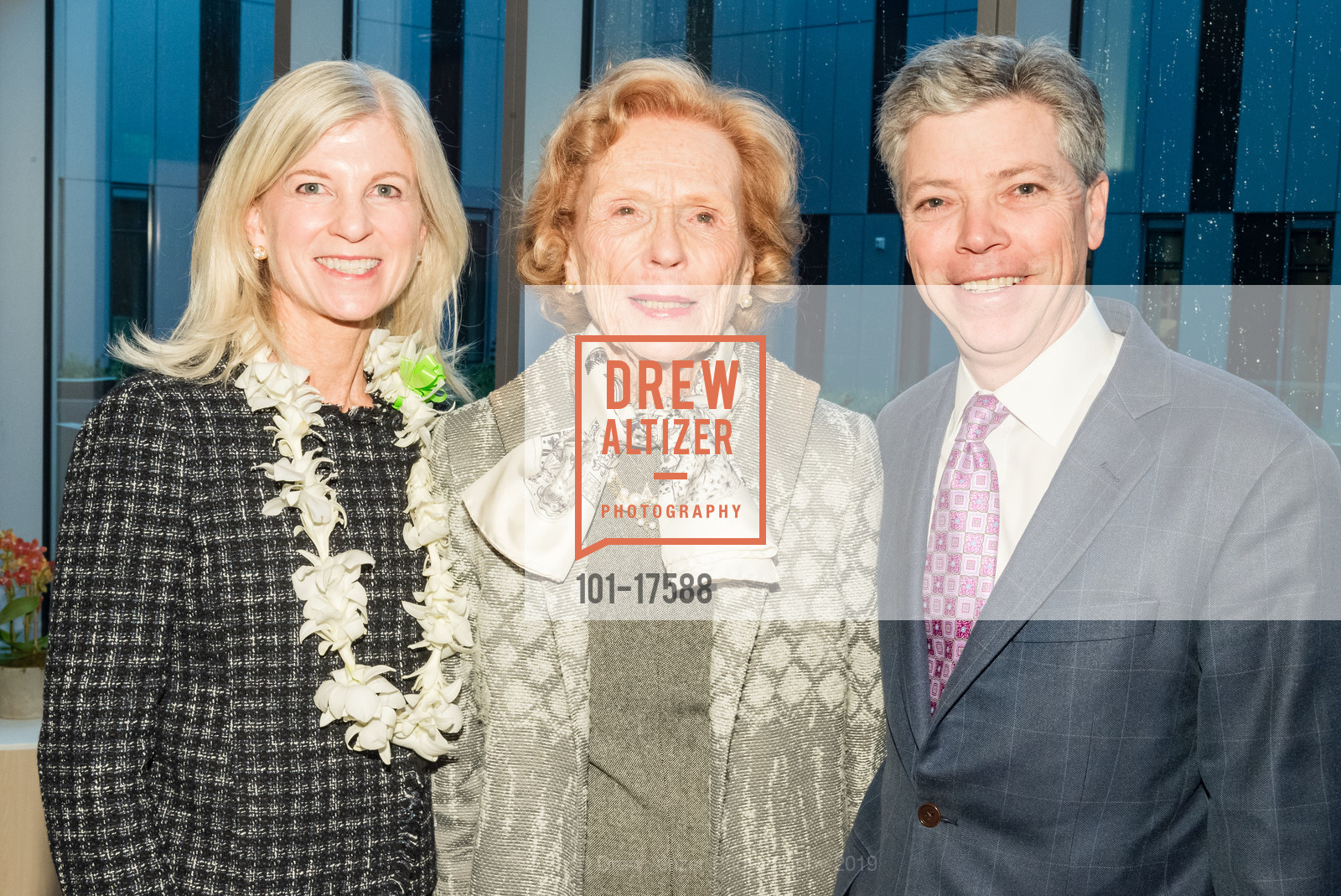 Lynn Callander, Barbara Callander, Peter Callander, CPMC Women's and Children's Luncheon Opening event, CPMC Hospital. Van Ness and Geary, January 16th, 2019, Photo #101-17588 Lynn Callander, Barbara Callander, Peter Callander, Photo #101-17588