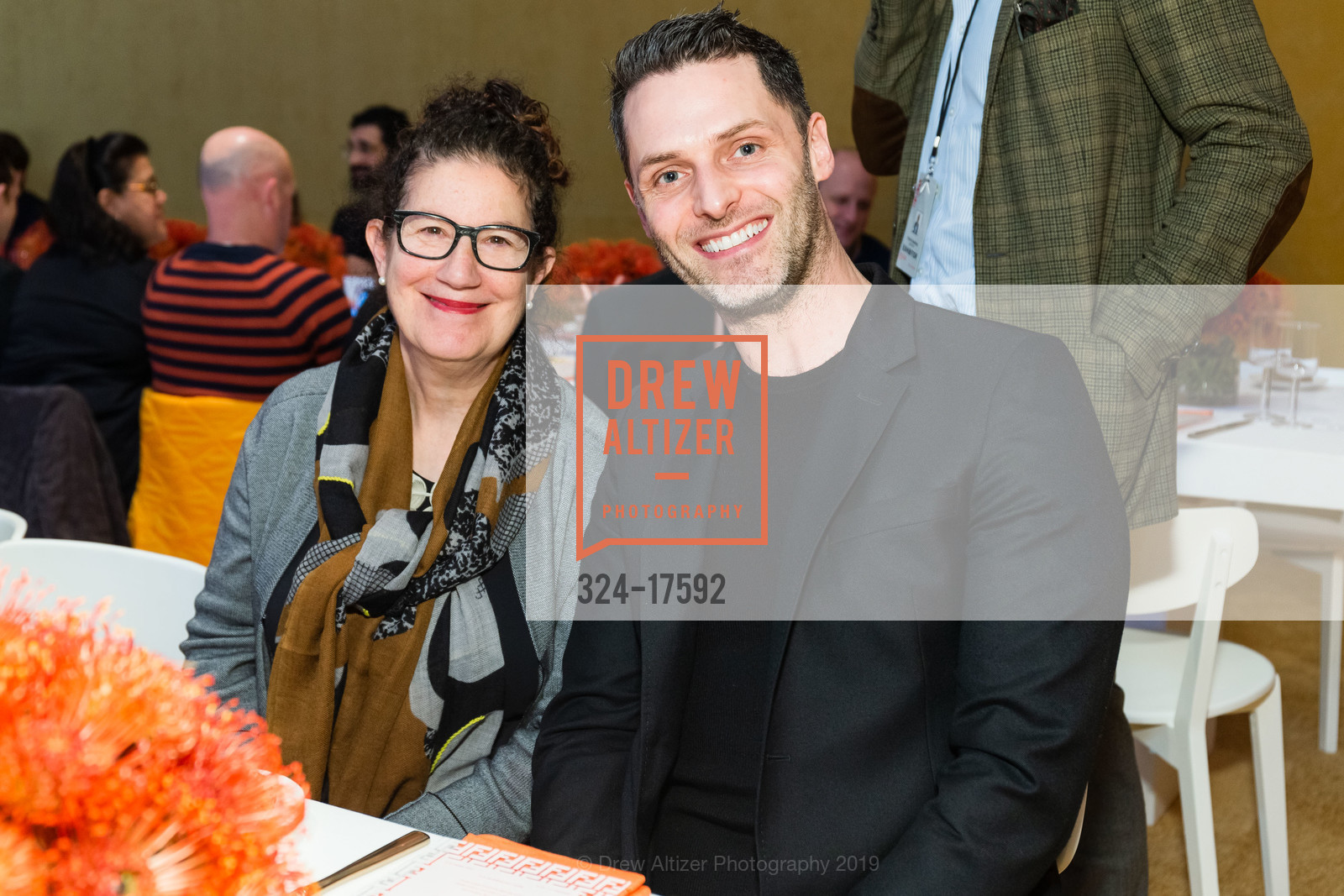 Ruth Berson, Cristopher Canizares, FOG Design+Art 2019 Innovators Luncheon, Fort Mason Festival Pavilion, January 17th, 2019, Photo #324-17592 Ruth Berson, Cristopher Canizares, Photo #324-17592