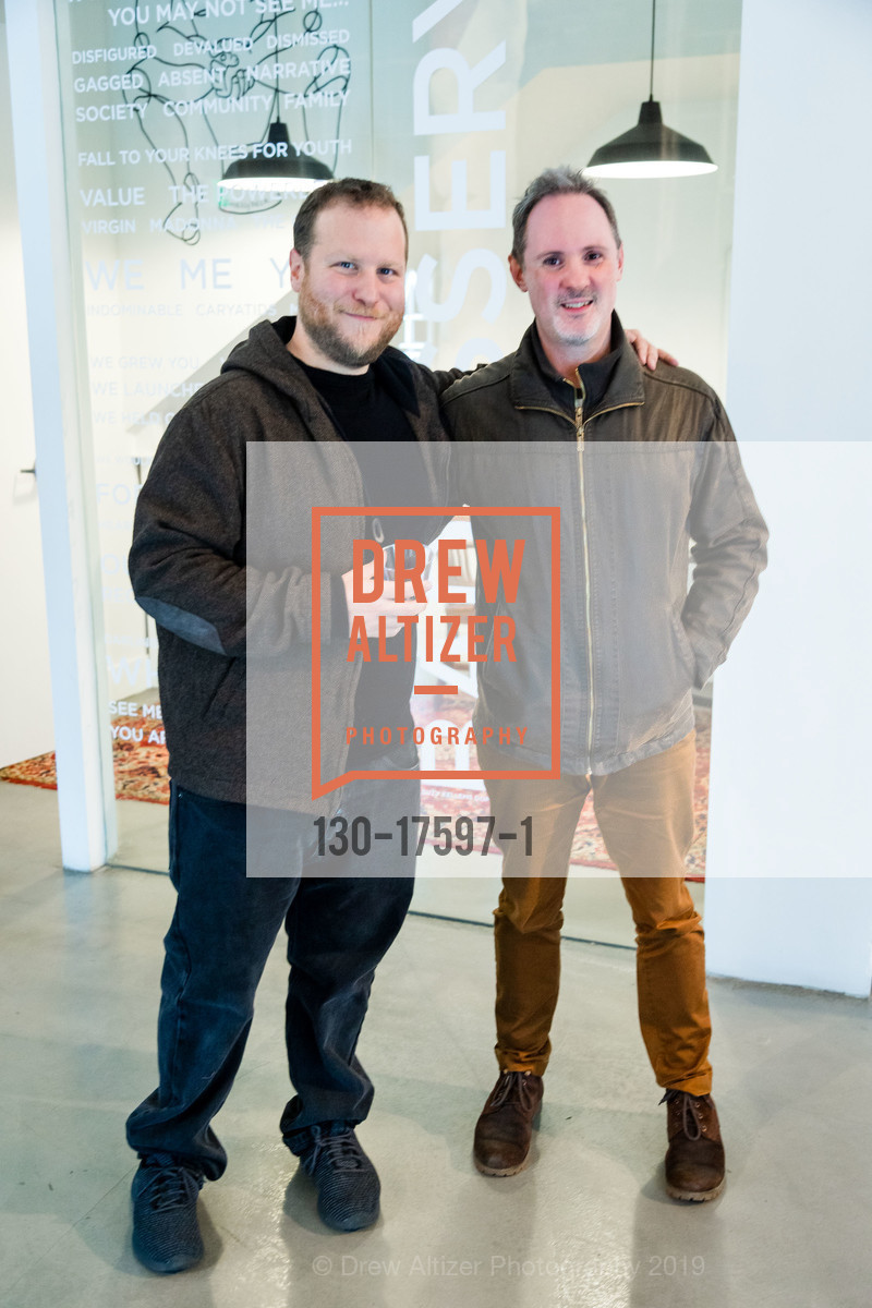 Andrew Wood, Finnegan Southey, Suzy Kellems Dominik, A Solo Exhibition at the Laundry SF, The Laundry SF. 3359 26th St, San Francisco, CA 94110, January 18th, 2019, Photo #130-17597-1 Andrew Wood, Finnegan Southey, Photo #130-17597-1