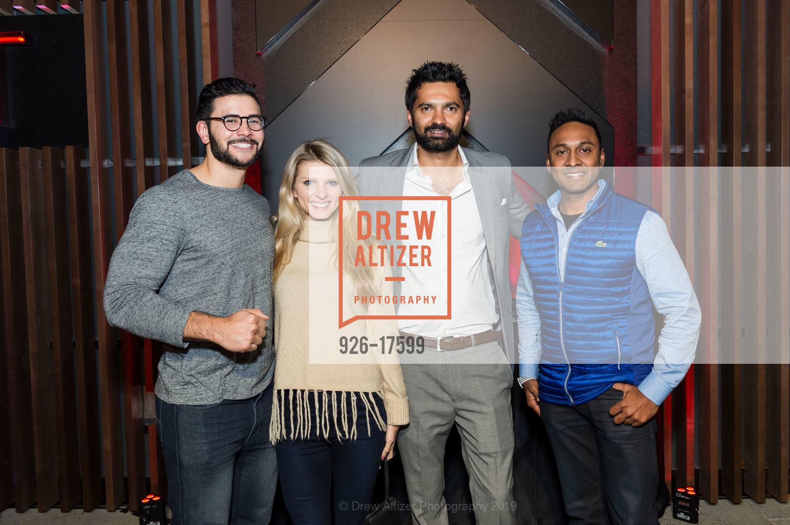Rob Sinclair, Shelly Harrison, Manu Prasanna, Arjun Thyagarajan, Barry's Bootcamp Palo Alto Grand Opening Celebration, Stanford Shopping Center. 228 Stanford Shopping Center, January 24th, 2019, Photo #926-17599 Rob Sinclair, Shelly Harrison, Manu Prasanna, Arjun Thyagarajan, Photo #926-17599
