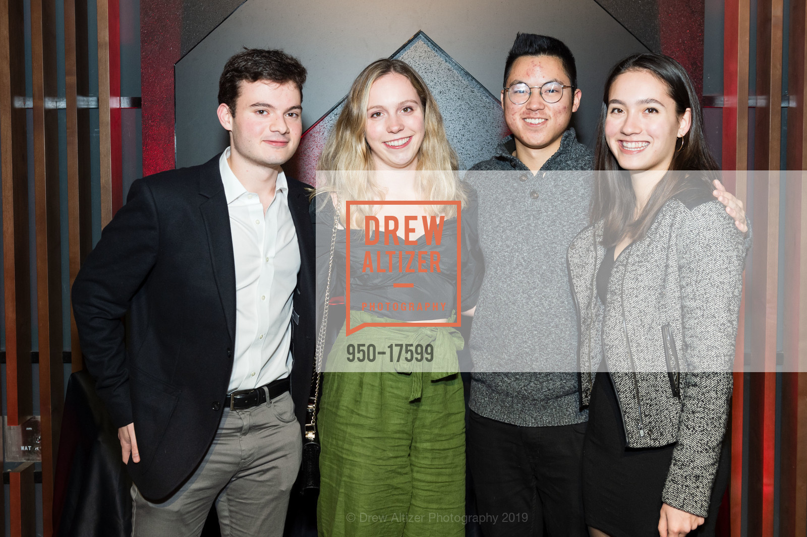 Andrew Millich, Anna Mitchell, Calvin Win, Kaylana Mueller-Hsia, Barry's Bootcamp Palo Alto Grand Opening Celebration, Stanford Shopping Center. 228 Stanford Shopping Center, January 24th, 2019, Photo #950-17599 Andrew Millich, Anna Mitchell, Calvin Win, Kaylana Mueller-Hsia, Photo #950-17599