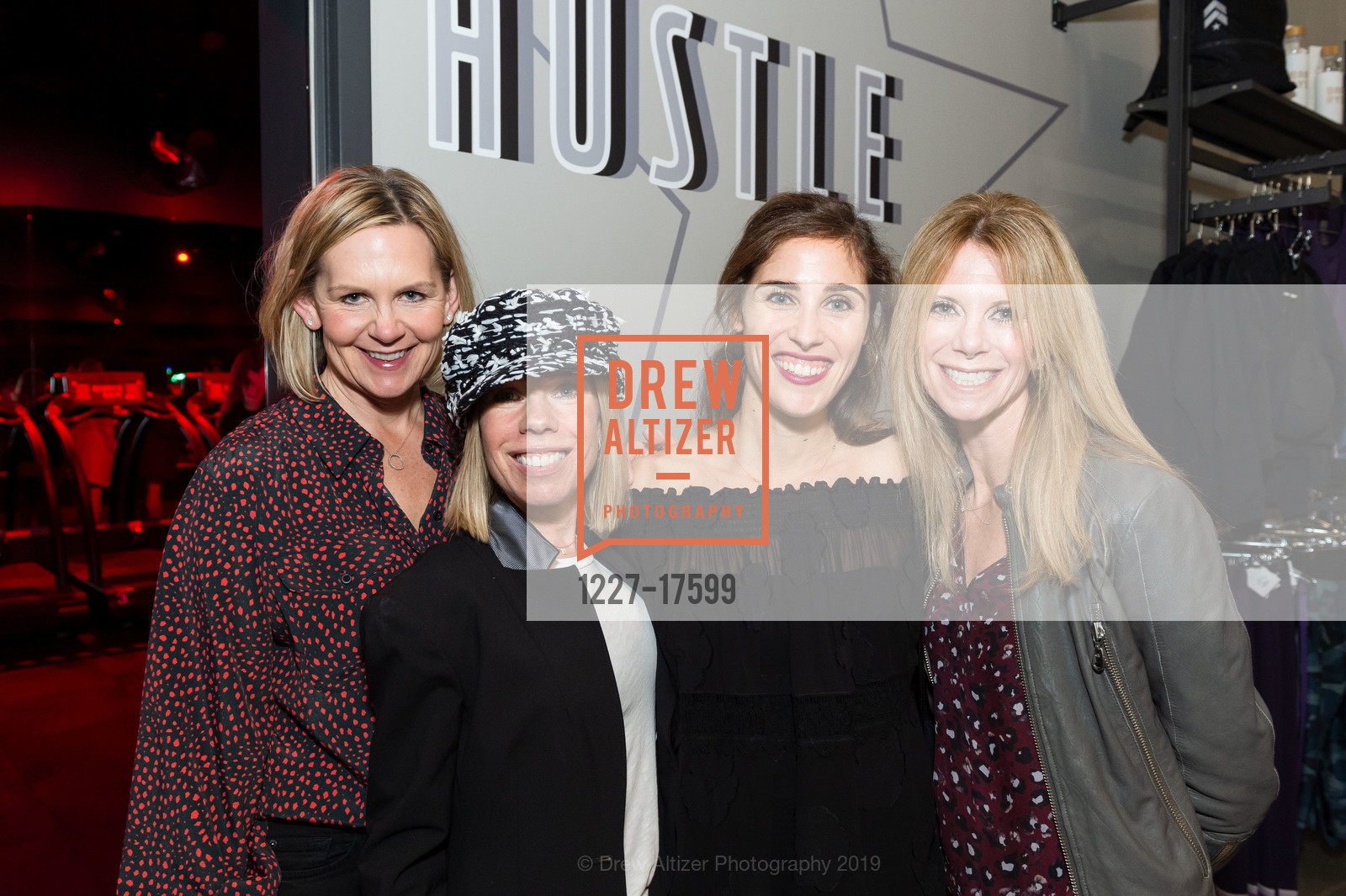 Lynn Coldhouse, Shelby Karros, Monica Rosenkranz, Elyse Gabrielson, Barry's Bootcamp Palo Alto Grand Opening Celebration, Stanford Shopping Center. 228 Stanford Shopping Center, January 24th, 2019, Photo #1227-17599 Lynn Coldhouse, Shelby Karros, Monica Rosenkranz, Elyse Gabrielson, Photo #1227-17599