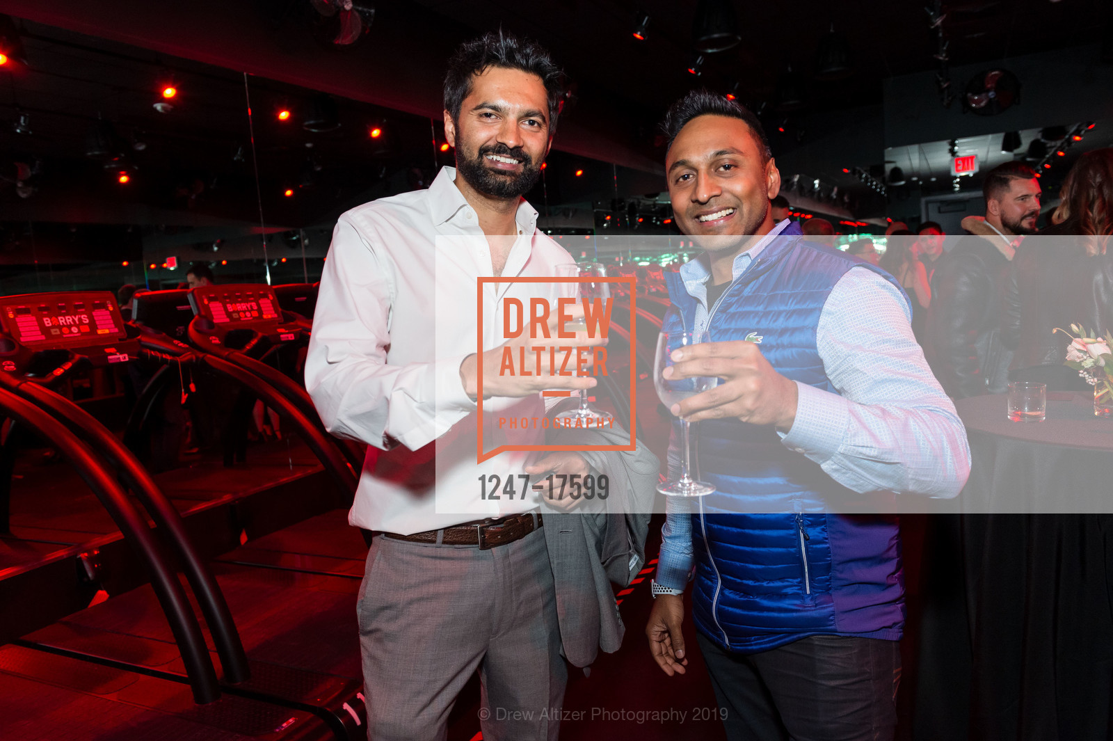 Manu Prasanna, Arjun Thyagarajan, Barry's Bootcamp Palo Alto Grand Opening Celebration, Stanford Shopping Center. 228 Stanford Shopping Center, January 24th, 2019, Photo #1247-17599 Manu Prasanna, Arjun Thyagarajan, Photo #1247-17599