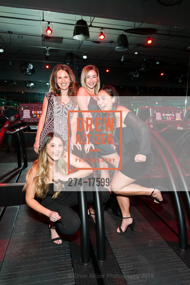 Jenn Wade, Blake Willahan, Julia Gonsalves, Megan Zamiska, Barry's Bootcamp Palo Alto Grand Opening Celebration, Stanford Shopping Center. 228 Stanford Shopping Center, January 24th, 2019, Photo #274-17599 Jenn Wade, Blake Willahan, Julia Gonsalves, Megan Zamiska, Photo #274-17599