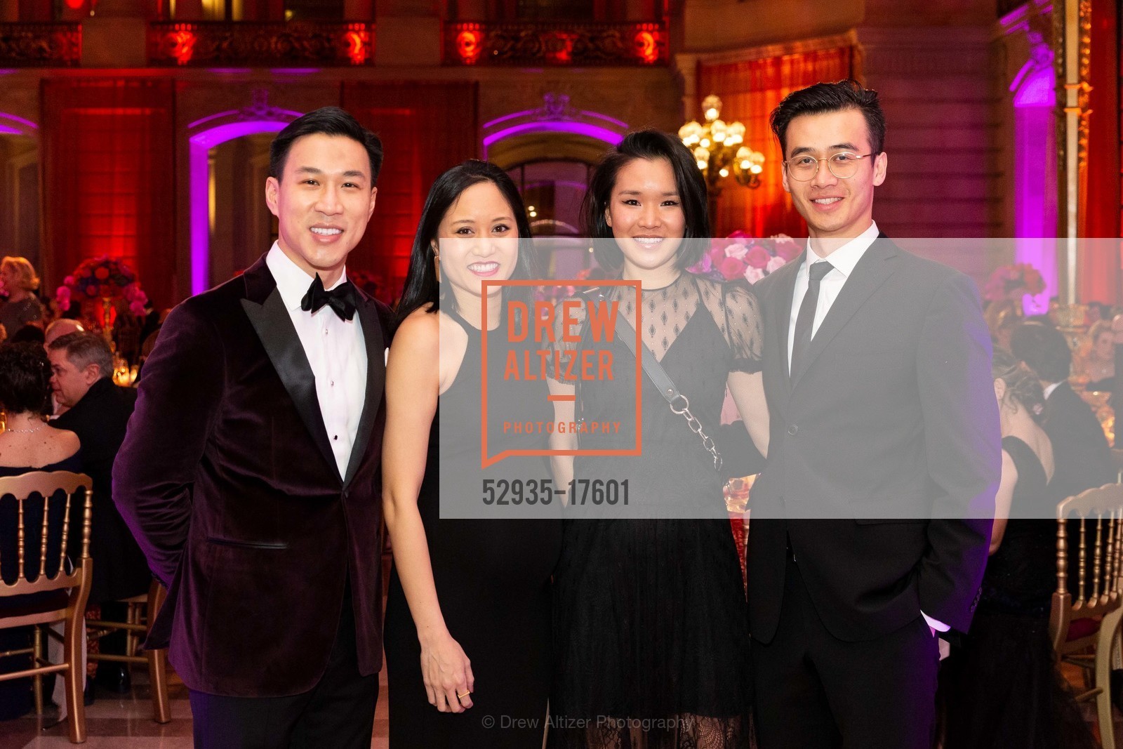 Kevin Yeh, Katherine Meng, Jessica Meng, Hao Yu, SF Ballet Gala 2019, City Hall/ War Memorial. 301 Van Ness Ave, Photo #52935-17601 Kevin Yeh, Katherine Meng, Jessica Meng, Hao Yu, Photo #52935-17601