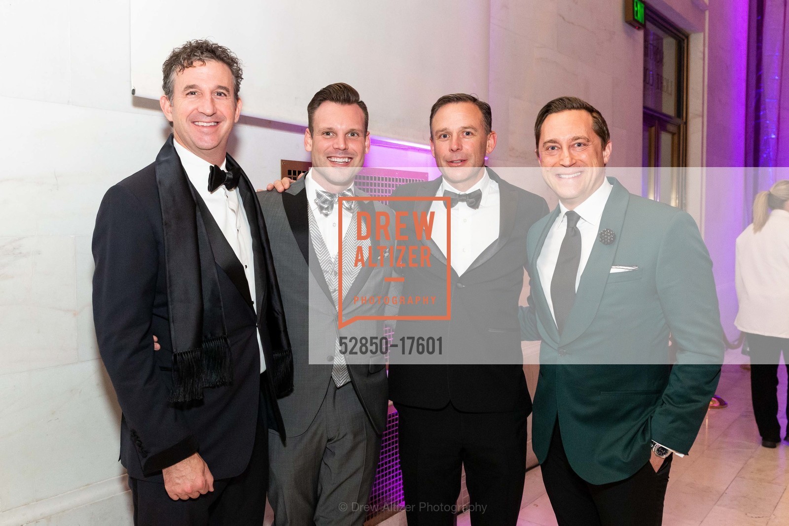 Scott Connors, Joshua Morgan, Lyon, Sean Livingston, SF Ballet Gala 2019, City Hall/ War Memorial. 301 Van Ness Ave, Photo #52850-17601 Scott Connors, Joshua Morgan, Lyon, Sean Livingston, Photo #52850-17601