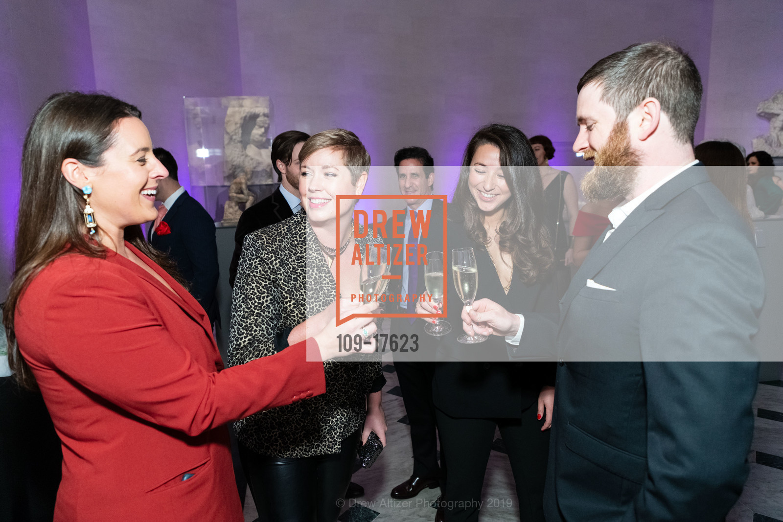 James Winstead, Molly Deshazo, Sarah Lee, Anna Leff-Kich, ArtPoint Cocktail Party at the Legion of Honor, Legion of Honor. 100 34th Ave, San Francisco, CA 94121, January 31st, 2019, Photo #109-17623 James Winstead, Molly Deshazo, Sarah Lee, Anna Leff-Kich, Photo #109-17623