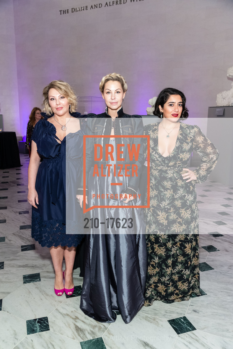 Yulia Locadyuk, Masha Melsik, Mitra Gholami, ArtPoint Cocktail Party at the Legion of Honor, Legion of Honor. 100 34th Ave, San Francisco, CA 94121, January 31st, 2019, Photo #210-17623 Yulia Locadyuk, Masha Melsik, Mitra Gholami, Photo #210-17623