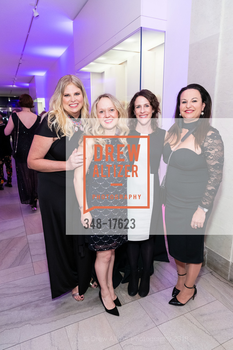 Julie Yarbrough, Olga Tsokova, Heather O'Mara, Natalie Chadwick, ArtPoint Cocktail Party at the Legion of Honor, Legion of Honor. 100 34th Ave, San Francisco, CA 94121, January 31st, 2019, Photo #348-17623 Julie Yarbrough, Olga Tsokova, Heather O'Mara, Natalie Chadwick, Photo #348-17623