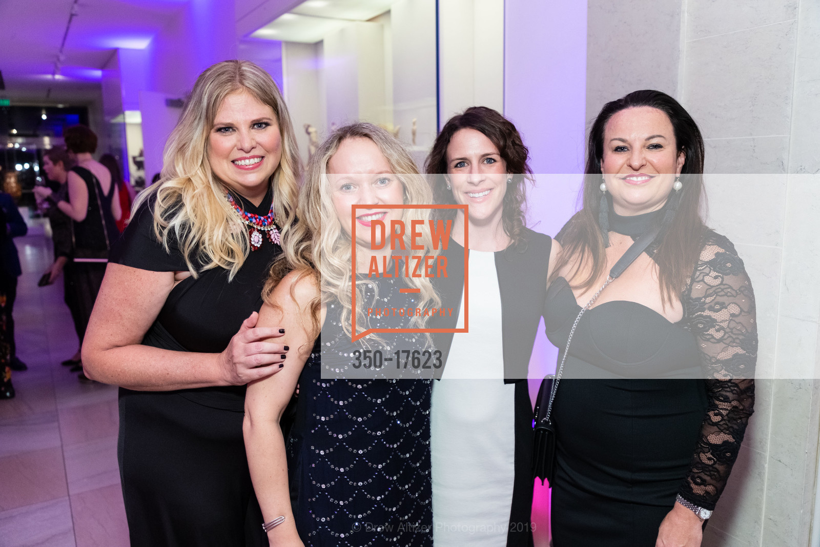 Julie Yarbrough, Olga Tsokova, Heather O'Mara, Natalie Chadwick, ArtPoint Cocktail Party at the Legion of Honor, Legion of Honor. 100 34th Ave, San Francisco, CA 94121, January 31st, 2019, Photo #350-17623 Julie Yarbrough, Olga Tsokova, Heather O'Mara, Natalie Chadwick, Photo #350-17623