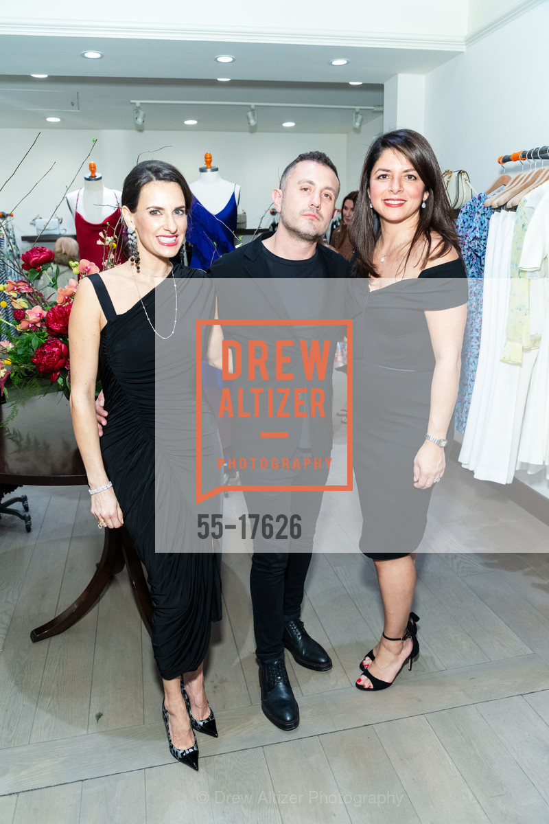 Patricia Dassios, Gustavo Rangel, Gloria Malouf, SF Ballet x Sam Malouf x Jason Wu Launch Party, Sam Malouf. 1460 Burlingame Ave, Photo #55-17626 Patricia Dassios, Gustavo Rangel, Gloria Malouf, Photo #55-17626