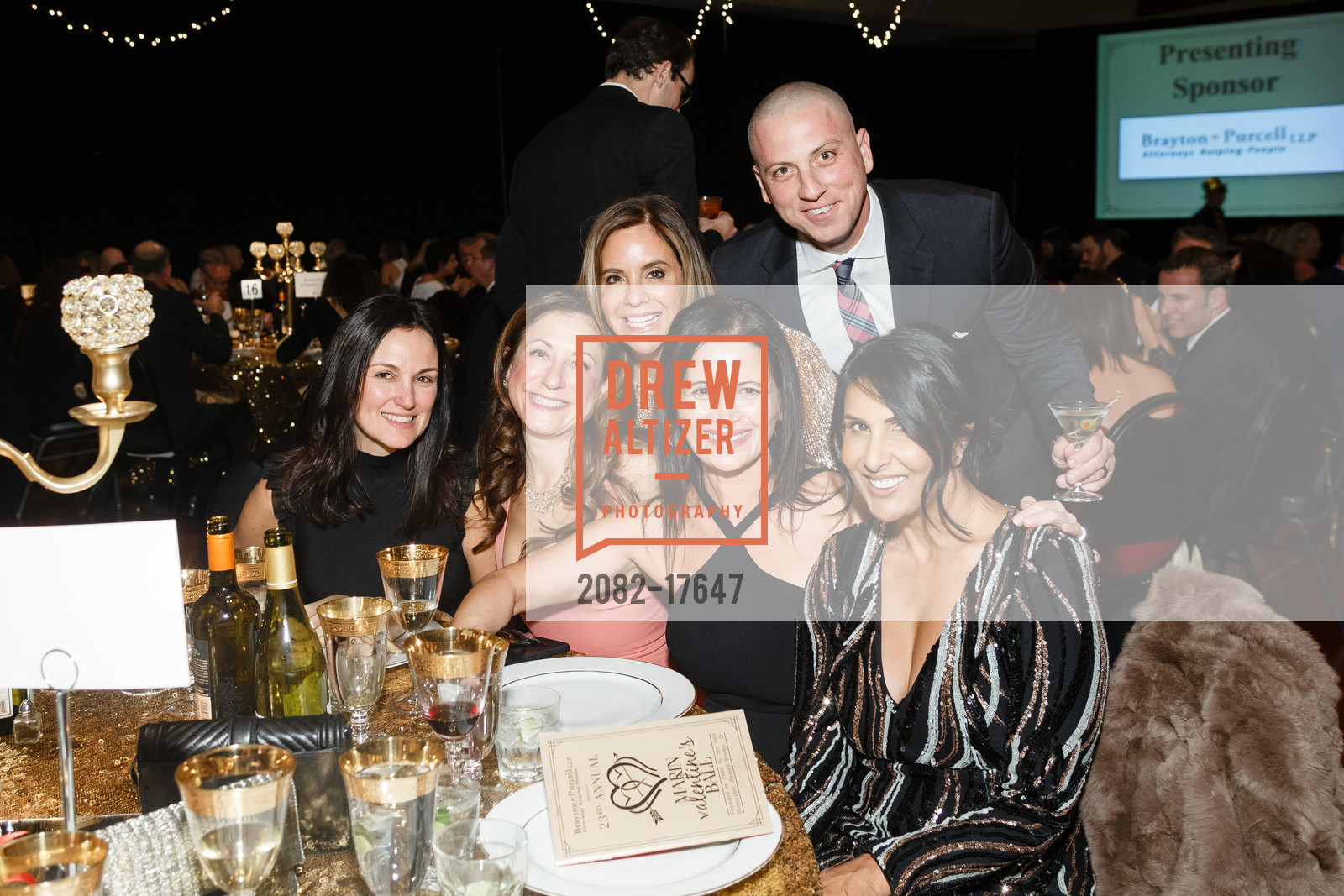 Jennifer Tidwell, Victoria Dade, Tana Ward, Jeff Marcaletti, Radhi Ahern, Elizabeth Ure, Marin Valentine's Ball 2019, Marin Civic Center Hall. 10 Avenue of the Flags, Photo #2082-17647 Jennifer Tidwell, Victoria Dade, Tana Ward, Jeff Marcaletti, Radhi Ahern, Elizabeth Ure, Photo #2082-17647