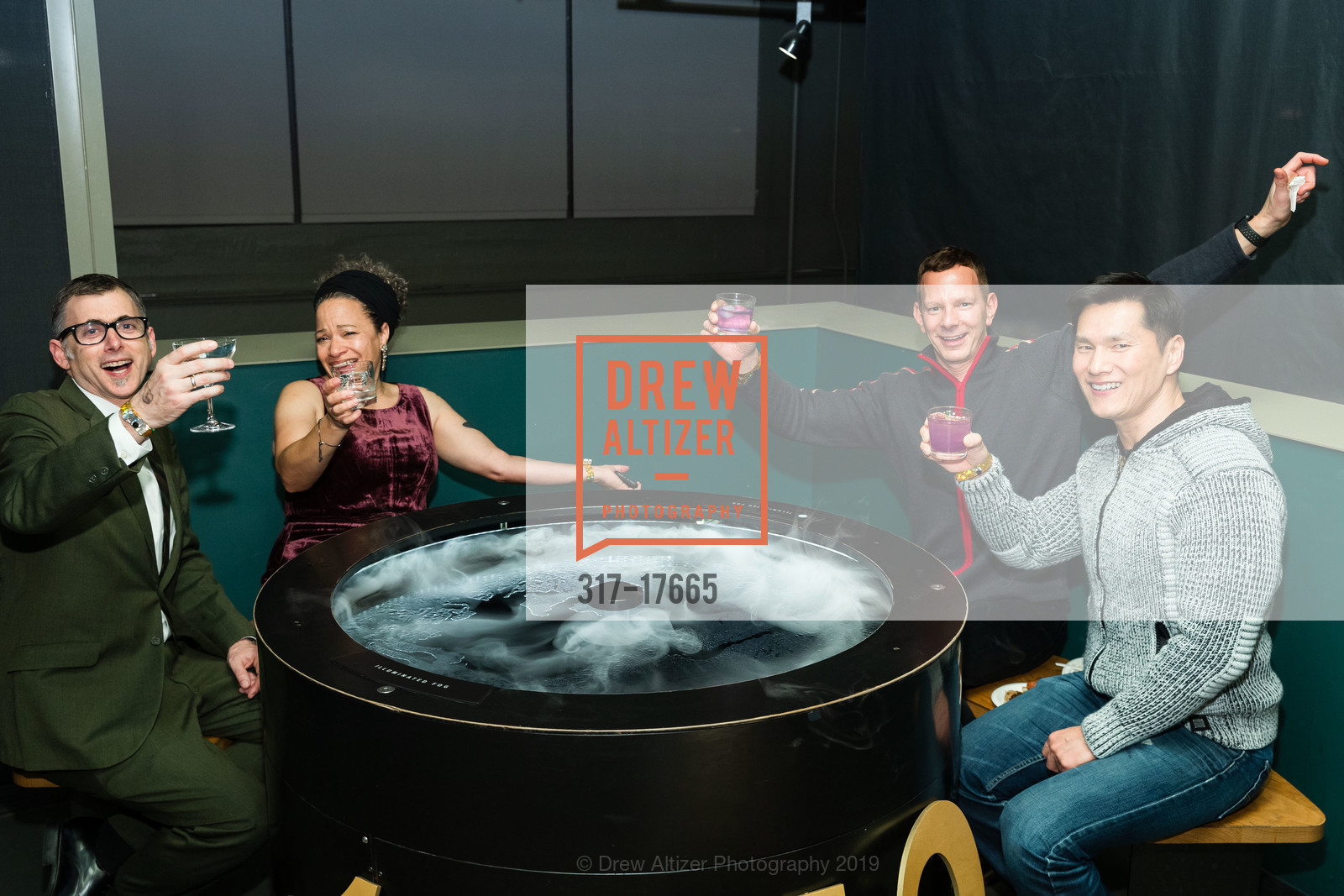 Eric Diamond, Anne Holmes, Rick Nizzardini, Mike Rhee, Science of Cocktails 2019, Expoloratorium. Pier 15, San Francisco, 94111, February 8th, 2019, Photo #317-17665 Eric Diamond, Anne Holmes, Rick Nizzardini, Mike Rhee, Photo #317-17665