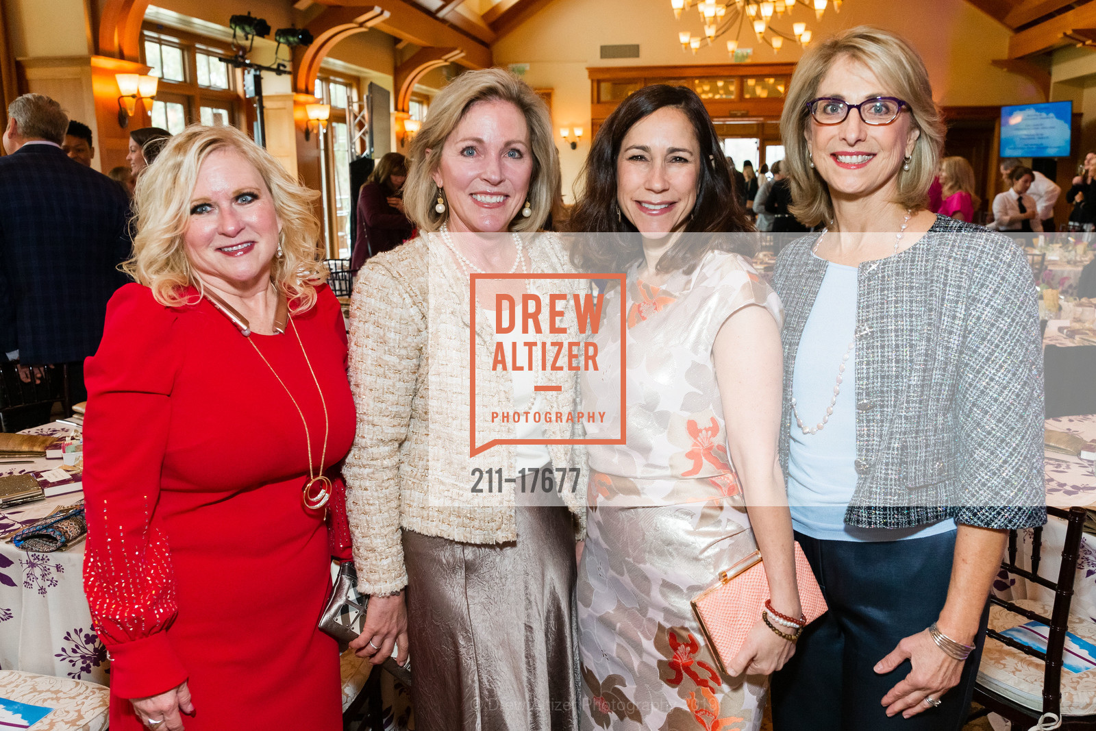 Shelly Plath, Susan Evans, Bonnie Wattles, Stephanie Harman, Part the Cloud Luncheon 2019, Sharon Heights Country Club. 2900 Sand Hill Road, February 13th, 2019, Photo #211-17677 Shelly Plath, Susan Evans, Bonnie Wattles, Stephanie Harman, Photo #211-17677