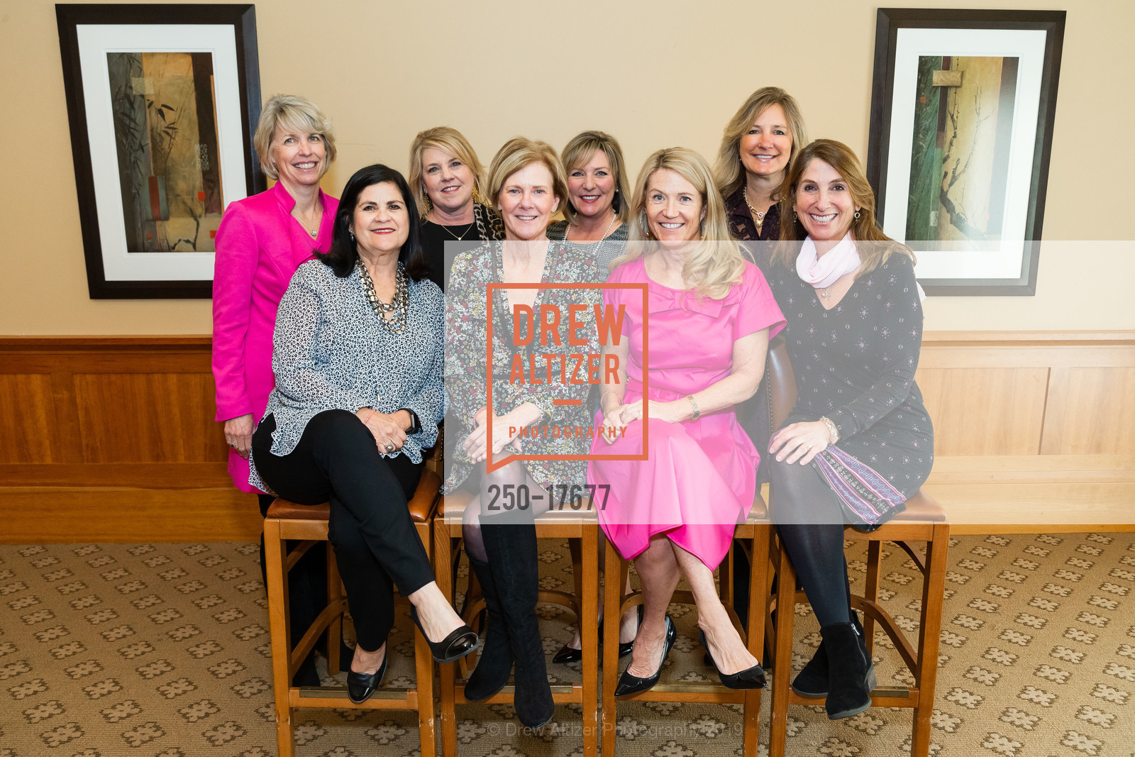 Sue Shea, Marie Anderson, Barbara Rooney, Jonna Dunne, Marie Purser, Lizzie Lummis, Mary Stevens, Jackie Coproviza, Part the Cloud Luncheon 2019, Sharon Heights Country Club. 2900 Sand Hill Road, February 13th, 2019, Photo #250-17677 Sue Shea, Marie Anderson, Barbara Rooney, Jonna Dunne, Marie Purser, Lizzie Lummis, Mary Stevens, Jackie Coproviza, Photo #250-17677