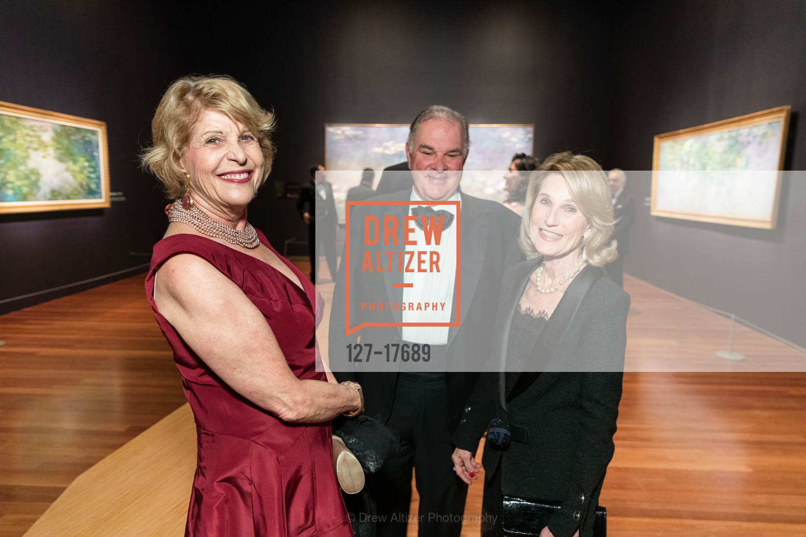 Dagmar Dolby, Dennis Calas, Lorna Meyer Calas, Monet: The Late Years Black Tie Dinner at the de Young, de Young Museum. 50 Hagiwara Tea Garden Drive, Photo #127-17689 Dagmar Dolby, Dennis Calas, Lorna Meyer Calas, Photo #127-17689