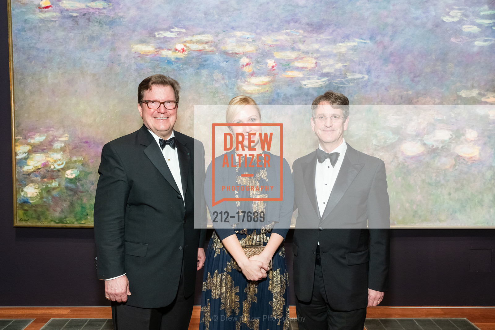 George Shackelford, Melissa Buron, Tom Campbell, Monet: The Late Years Black Tie Dinner at the de Young, de Young Museum. 50 Hagiwara Tea Garden Drive, Photo #212-17689 George Shackelford, Melissa Buron, Tom Campbell, Photo #212-17689