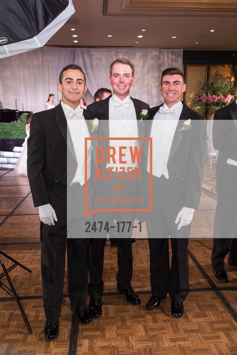Maxwell Tucker Brenner, William HIbbard Dana III, Elias Morrison Schwartz, San Francisco Debutante Ball 2015, The Westin St. Francis San Francisco Union Square. 335 Powell St, June 20th, 2015, Photo #2474-177-1 Maxwell Tucker Brenner, William HIbbard Dana III, Elias Morrison Schwartz, Photo #2474-177-1